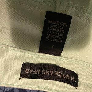 green/teal jean skirt